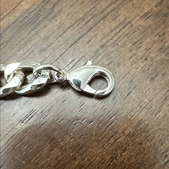 Silver  Cuban Chain Necklace and Bracelet Set 18” necklace - Picture 3 of 4